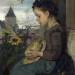 A Girl Seated Outside a House